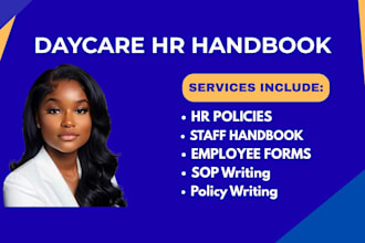 write daycare employee handbook and HR policies for your childcare business