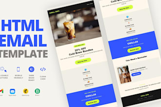 design a custom responsive HTML email template