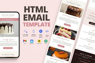 design a custom responsive HTML email template
