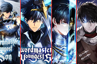 do anime webtoon manga cover art design, light novel book cover comic nsfw sfw