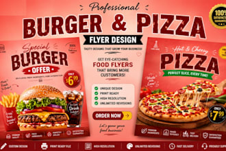 design pizza and burger flyers