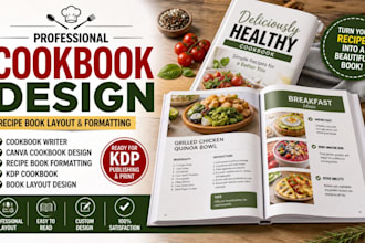 cookbook writer canva cookbook layout design recipes book paperback formatting
