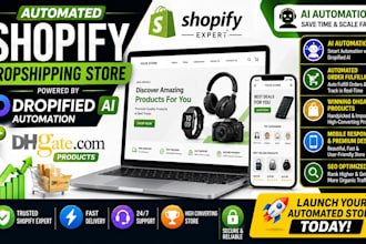 setup automated shopify dropshipping store via dropified ai automation and dsers