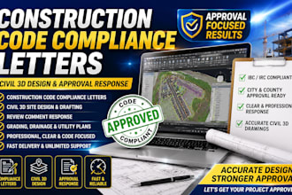 write construction code compliance letters civil 3d design and approval response