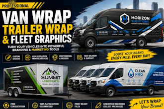 design van wrap, car wrap, trailer wrap, bus wrap and fleet vehicle graphics