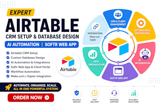 do airtable crm setup, airtable database design, ai automation, softr webapp