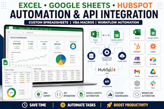 google sheets automation hubspot api integration custom excel spreadsheets vba