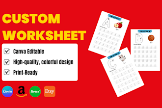create custom educational worksheet in canva for prek