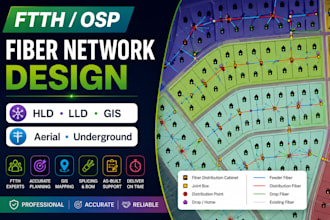 design OSP fiber optic network, ftth hld and lld