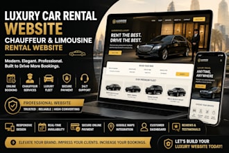 design luxury car rental website, chauffeur and limousine rental website