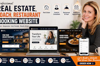 design real estate, coach, restaurant booking website