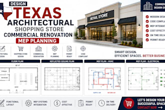 design texas architectural shopping store commercial renovation mep planning
