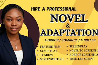 adapt your horror romance or thriller novel into a professional screenplay