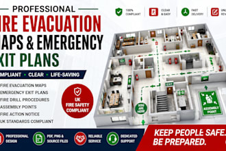 design fire evacuation maps emergency exit plans and fire drill procedures in UK
