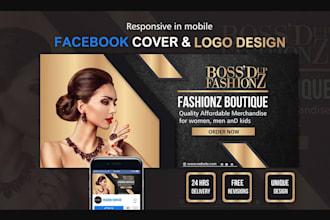 create facebook cover photo banner design and logo