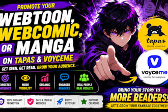 promote your webtoon, webcomic, or manga on tapas, voyceme