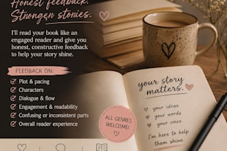 beta read your romance, fantasy, or fiction manuscript