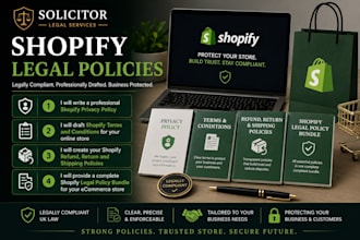 provide a complete shopify legal policy bundle for your store