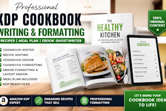 be KDP cookbook writer cookbook layout design format meal plan ebook ghostwriter
