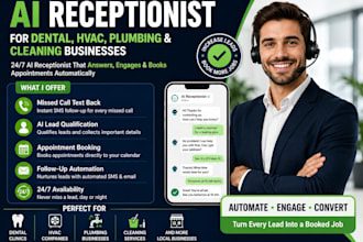 build ai receptionist for dental clinics hvac plumbing and cleaning businesses