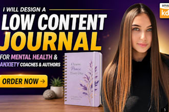 design a low content journal for mental health and anxiety coaches and authors