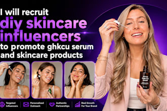 recruit DIY peptide skincare influencers to promote ghkcu serum and products