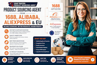 product sourcing agent from 1688 alibaba aliexpress fba product sourcing from eu