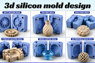 design custom 3d silicon mold injection mold printable mold stl