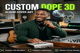 design dope 3d album cover art for spotify and apple music,music promotion