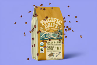 coffee pouch packaging, coffee roastery packaging, coffee pouch design