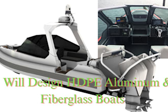 design  custom hdpe, aluminum and fiberglass boats