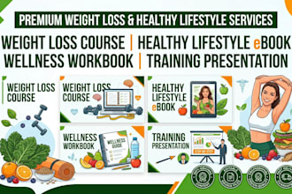 create weight loss and healthy lifestyle online course, ebook, workbook, and ppt
