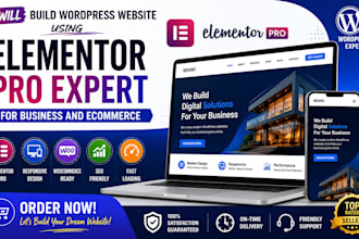 build wordpress website using elementor pro for business and ecommerce