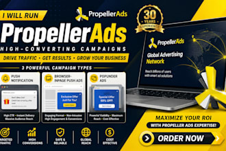 set up propeller ads push, inpage push and popunder campaigns