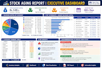 create professional excel dashboards, reports and KPI analysis