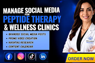 create engaging social media content for peptide theraphy and wellness clinics