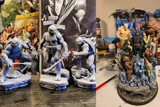 do 3d print and paint modelling action figure miniature painting for resin print