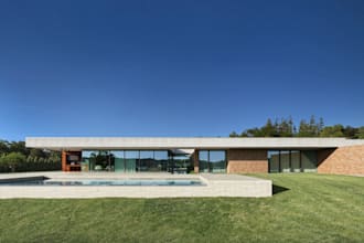 render cgi house exterior architectural visualization, 3d landscape design, pool