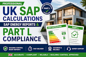 provide UK sap calculations, sap energy reports and part l compliance