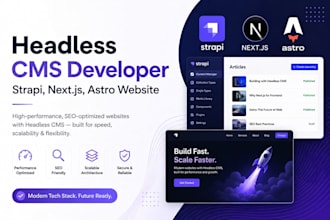 develop a headless cms website with strapi nextjs and astro