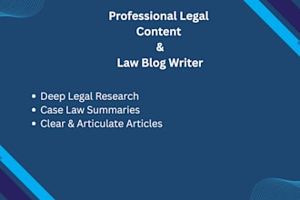 write professional legal content articles and law blogs