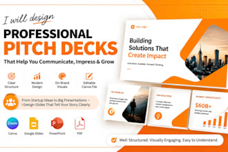 design an editable canva pitch deck for startups and businesses