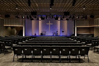 create church remodeling, renovation, 3d rendering and auditorium design