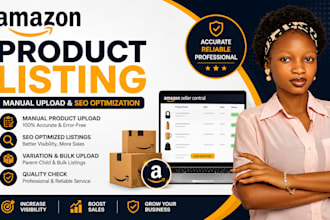manually upload amazon product listings with variation and SEO optimization