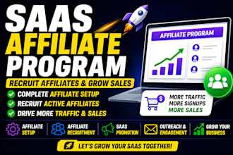 setup saas affiliate program, recruit affiliate and grow your software sales