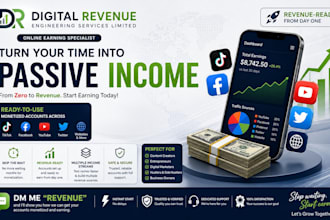 help you monetize your tiktok, facebook, x twitter and youtube accounts to earn