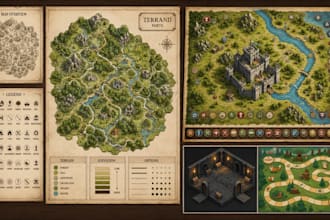 create fantasy board game maps, dnd battle maps, tabletop rpg maps