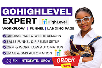 setup gohighlevel CRM automation ghl sales funnel landing page, go high level