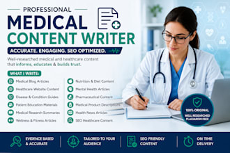 write SEO medical, healthcare, wellness, and health blog content