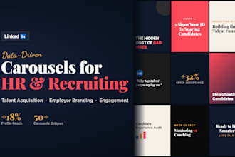 design linkedin carousels for talent acquisition and HR brands